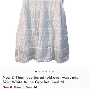White Lace A-Line Skirt large